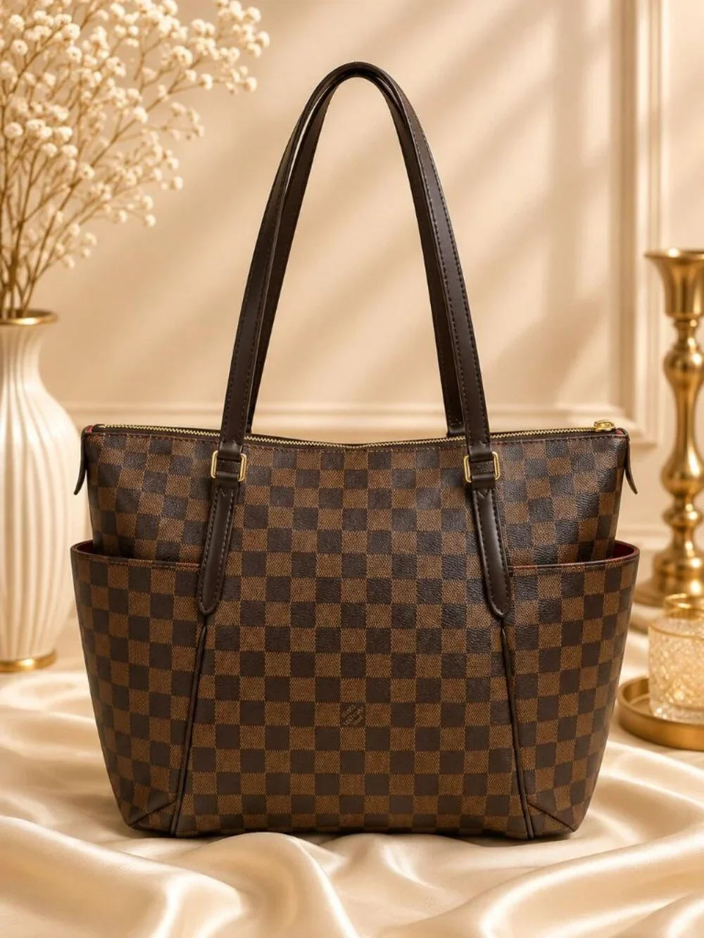 Authentic Louis Vuitton Totally MM Damier Ebene Tote Bag